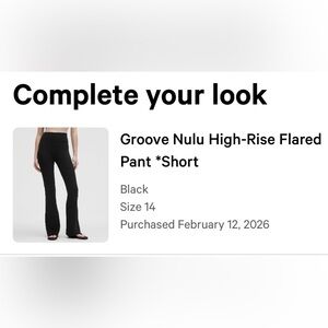 Lululemon Groove Nulu High rise flared pant *short size 14